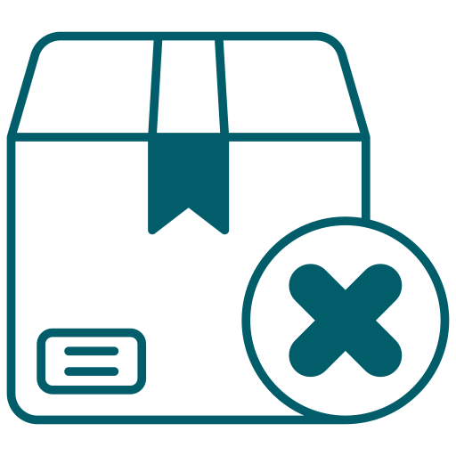 Rejected parcel icon